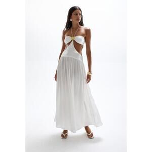 CINCIN MILA BUTTERFLY MAXI DRESS - PEARL white maxi